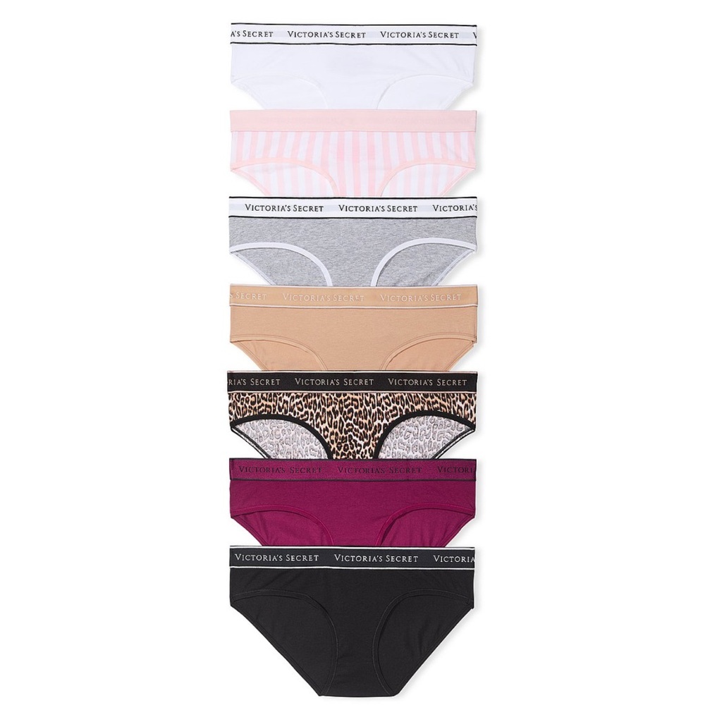 Victoria’s Secret 7 Pack Logo Cotton Hiphugger Panties